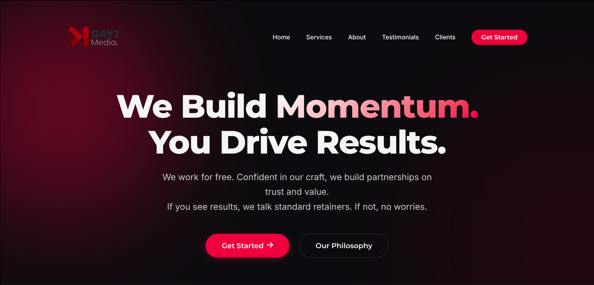 Day 1 Media website preview